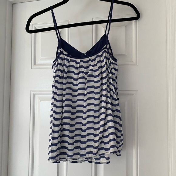 Women’s Naked Zebra stripe blue white button down tank top size small - Picture 6 of 8